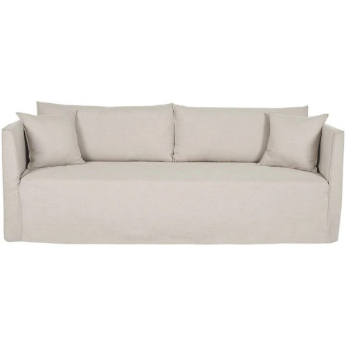 Miliboo Sofá 4-5 plazas desenfundable de tejido beige ADELE