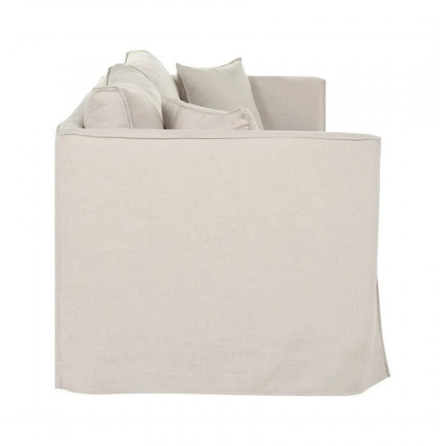 Miliboo Sofá 4-5 plazas desenfundable de tejido beige ADELE
