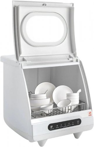 Mini Lavavajillas Portátil 800W Lavavajillas Compacto Necesidad de 5 Litros de Agua