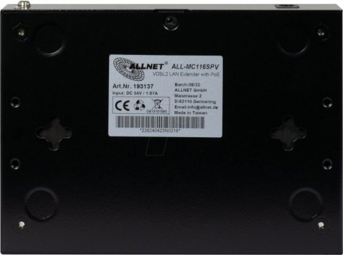 Mini módem esclavo VDSL2 Fast Ethernet, PoE