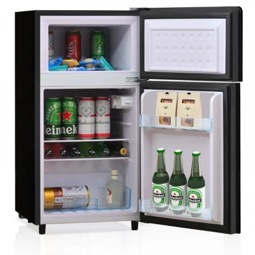 Mini nevera 72l con puerta de vidrio negro refrigeración directa