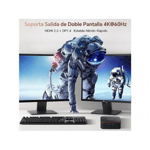 Mini PC - BLACKVIEW MP20(8+256)3300U, Intel Twin Lake N150(Hasta 3.6GHz), 8 GB RAM, 256 GB SSD, UHD Graphics, Windows 11 Pro, Negro
