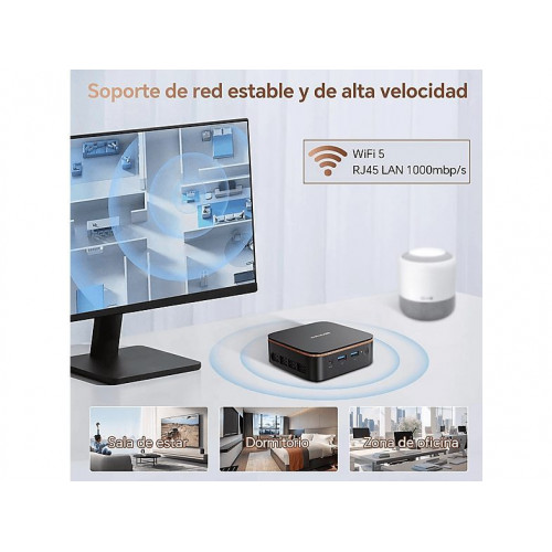 Mini PC - BLACKVIEW MP20(8+256)3300U, Intel Twin Lake N150(Hasta 3.6GHz), 8 GB RAM, 256 GB SSD, UHD Graphics, Windows 11 Pro, Negro