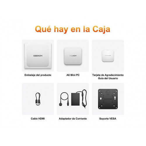 Mini PC - GEEKOM A6, AMD Ryzen 7 6800, 16 GB RAM, 1 TB SSD, Radeon™ 680M, Windows 11, Plata