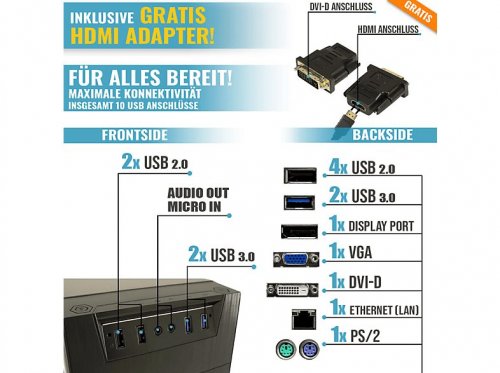 Mini PC - GREED Ultra 7 - Ordenador de oficina, Intel Core i7-6700, 16 GB RAM, 1000 GB SSD, HD Graphics, Windows 11 Pro, Negro