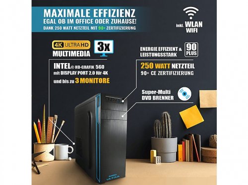 Mini PC - GREED Ultra 7 - Ordenador de oficina, Intel Core i7-6700, 16 GB RAM, 1000 GB SSD, HD Graphics, Windows 11 Pro, Negro