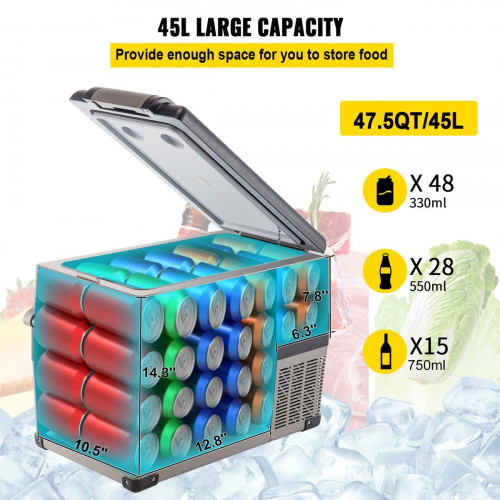 Mini refrigerador portátil SucceBuy del congelador del coche de 40L 45W 12V AC/DC para el hogar y al aire libre