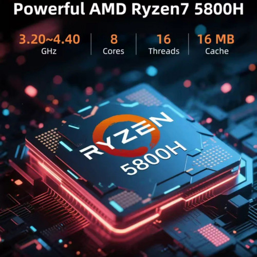 MLLSE G5 Pro Mini PC AMD Ryzen 7 5800H 16 GB DDR4 512 GB SSD Windows 11 Pro