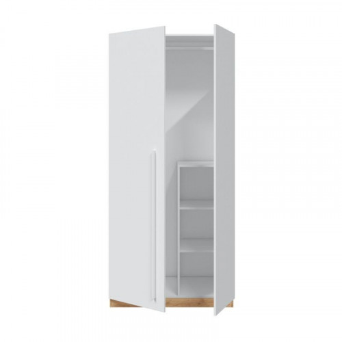 Mobelcenter - Armario Juvenil 2 Puertas Abatibles Noa - Color Roble Nodi y Blanco Artik - Ancho: 90 cm x Fondo: 52 cm x Alto: 200 cm (1326)