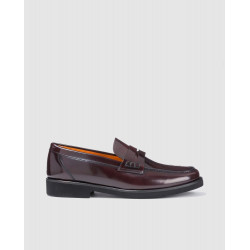 Mocasines de hombre Castellano de piel en color burdeos Burdeos