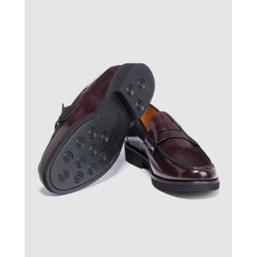 Mocasines de hombre Castellano de piel en color burdeos Burdeos