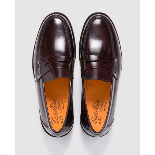 Mocasines de hombre Castellano de piel en color burdeos Burdeos