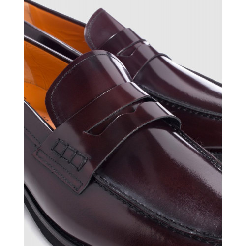 Mocasines de hombre Castellano de piel en color burdeos Burdeos
