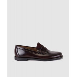 Mocasines de hombre de Castellano de piel de color granate Granate