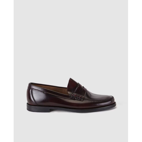 Mocasines de hombre de Castellano de piel de color granate Granate