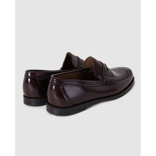 Mocasines de hombre de Castellano de piel de color granate Granate