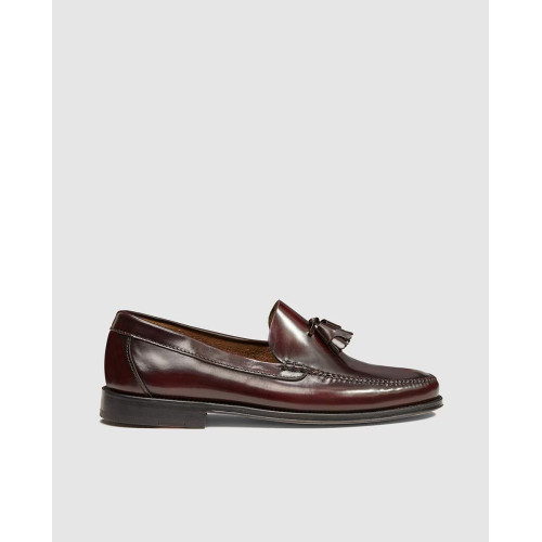 Mocasines de hombre de Castellano granates de piel Granate