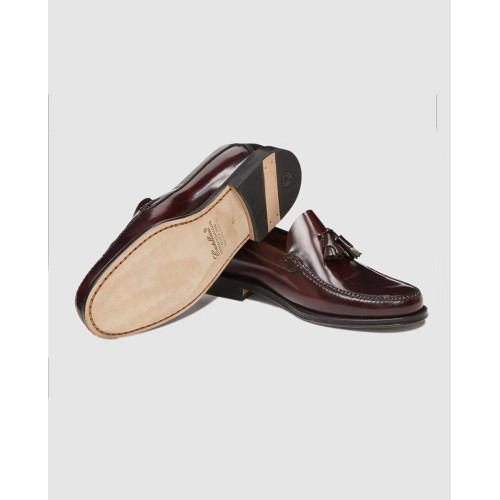 Mocasines de hombre de Castellano granates de piel Granate