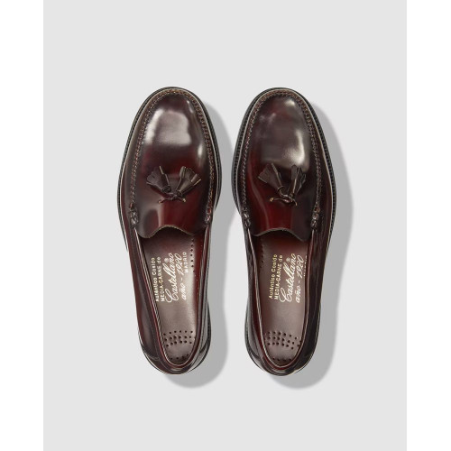 Mocasines de hombre de Castellano granates de piel Granate