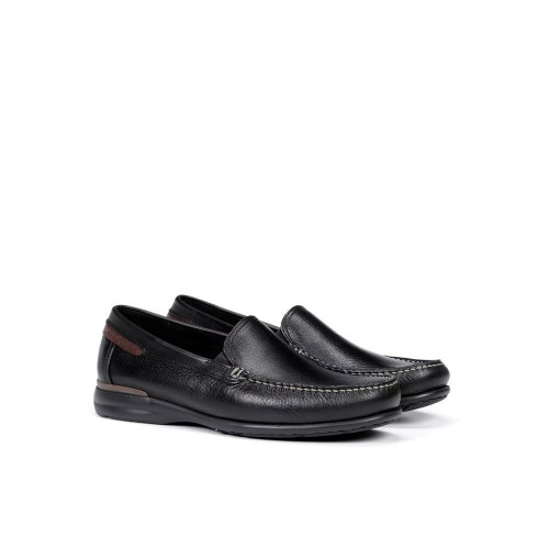 Mocasines de hombre Fluchos en color negro con pespuntes Negro