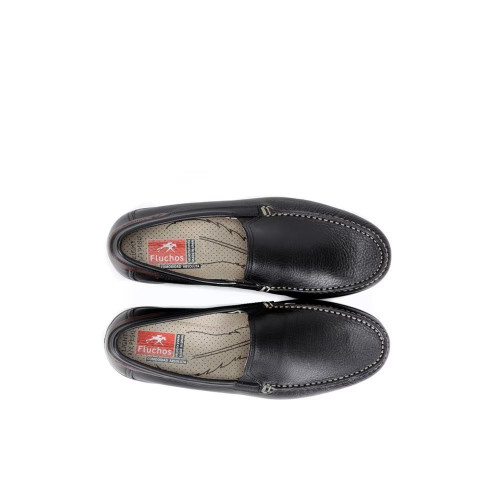 Mocasines de hombre Fluchos en color negro con pespuntes Negro