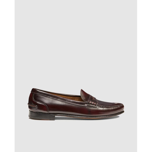 Mocasines de piel de hombre Castellano de piel en color granate Granate