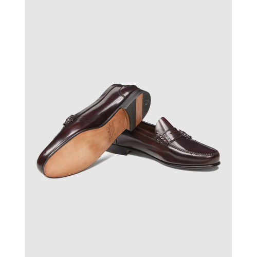 Mocasines de piel de hombre Castellano de piel en color granate Granate
