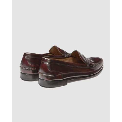 Mocasines de piel de hombre Castellano de piel en color granate Granate