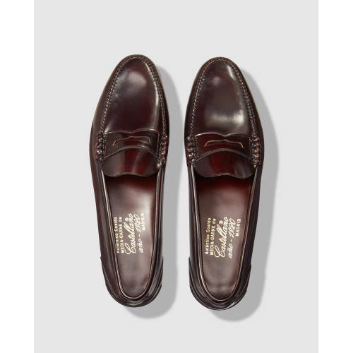 Mocasines de piel de hombre Castellano de piel en color granate Granate
