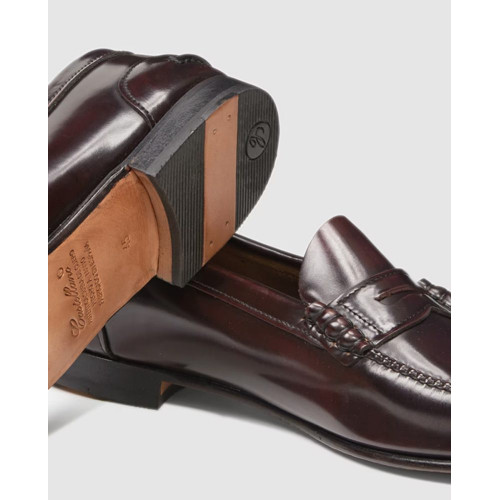 Mocasines de piel de hombre Castellano de piel en color granate Granate