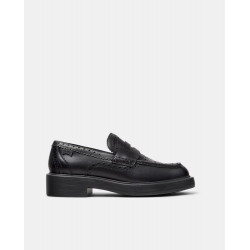Mocasines de piel de mujer dean twins Negro