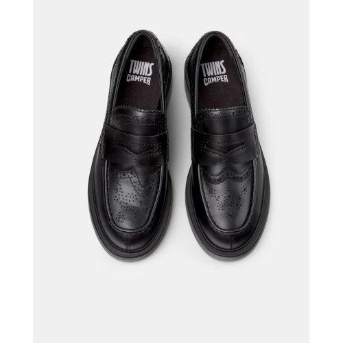 Mocasines de piel de mujer dean twins Negro
