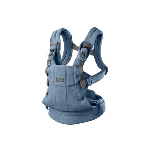 Mochila Porta Bebé BabyBjörn Harmony Tejido Woven Melange 3 posiciones Azul claro