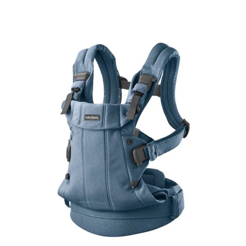 Mochila Porta Bebé BabyBjörn Harmony Tejido Woven Melange 3 posiciones Azul claro