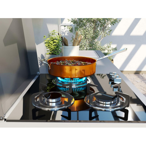 Modulo para cocina de exterior de Acero con hornillo Milano 100 x 60.7 x 60.7 cm
