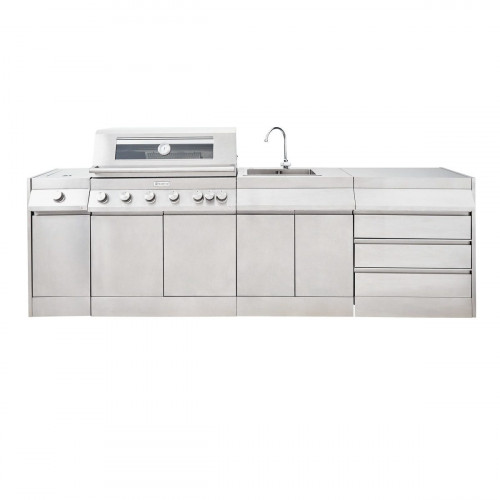Modulo para cocina de exterior de acero inoxidable con fregadero Ilo 90 x 55.3 x 73 cm