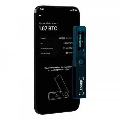 Monedero offline LEDGER Nano S Plus Azul USB Tipo C chip seguro