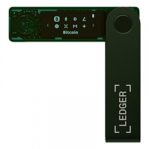 Monedero offline LEDGER Nano X Verde Bluetooth y USB-C con pantalla OLED