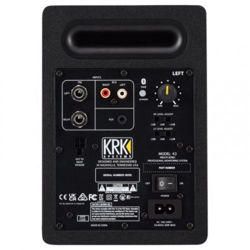 Monitor de Estudio Activo KRK KREATE 3 Bluetooth 65W Bass Reflex Pareja