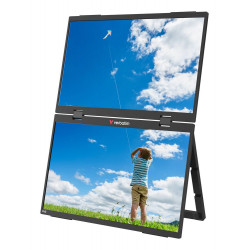 Monitor Portátil Táctil Verbatim Duo Essentials 15.6' + 15.6'/ Full Hd/ Multimedia/ Negro