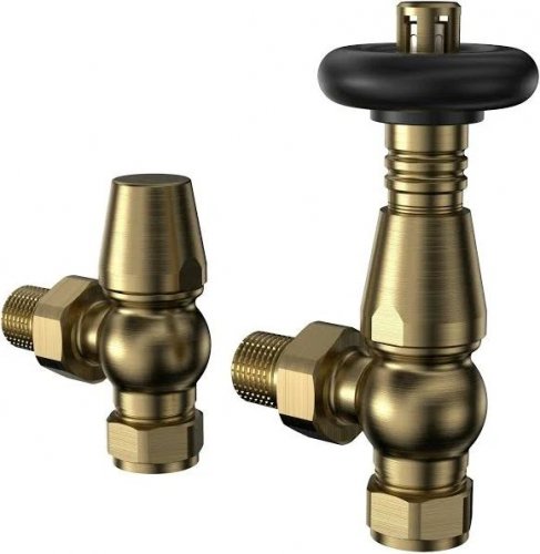 MonsterShop Radiador horizontal 4 columnas negro + válvulas