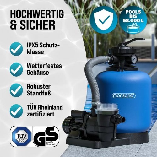 Monzana Depuradora piscina 13200 l/h 30L