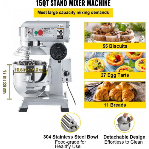 Mophorn Electric Food Mixer 15Qt