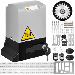Motor para Puerta Corredera VEVOR 600 kg, 370 W, 12 m/min, Mando a Distancia 50 m, Cremallera de Acero 4 m, Fotocélulas, IP44