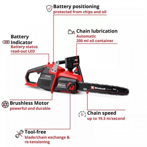 Motosierra Einhell GP-LC 36/40 Li BL Sin Escobillas 38 cm