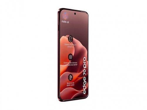 Móvil - motorola edge 70 pro, Zinfandel, 512GB, 12GB RAM, 6.78