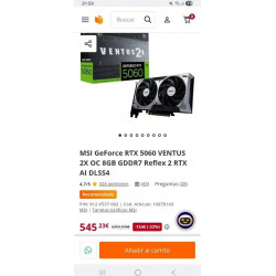 msi GeForce RTX 5060 8G Ventus 2X OC NVIDIA 8 GB GDDR7