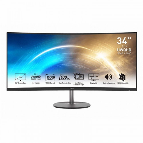 MSI MP341CQ Monitor34″ UWQHD VGA HDMI MM curv