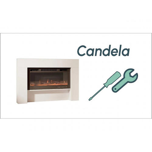 Mueble con chimenea para Salón comedor en Blanco 127,4x21x86,6cm Candela