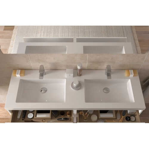 Mueble de Baño BEQUIA 140cm Nogal | Lavabo Toscana Carga Mineral